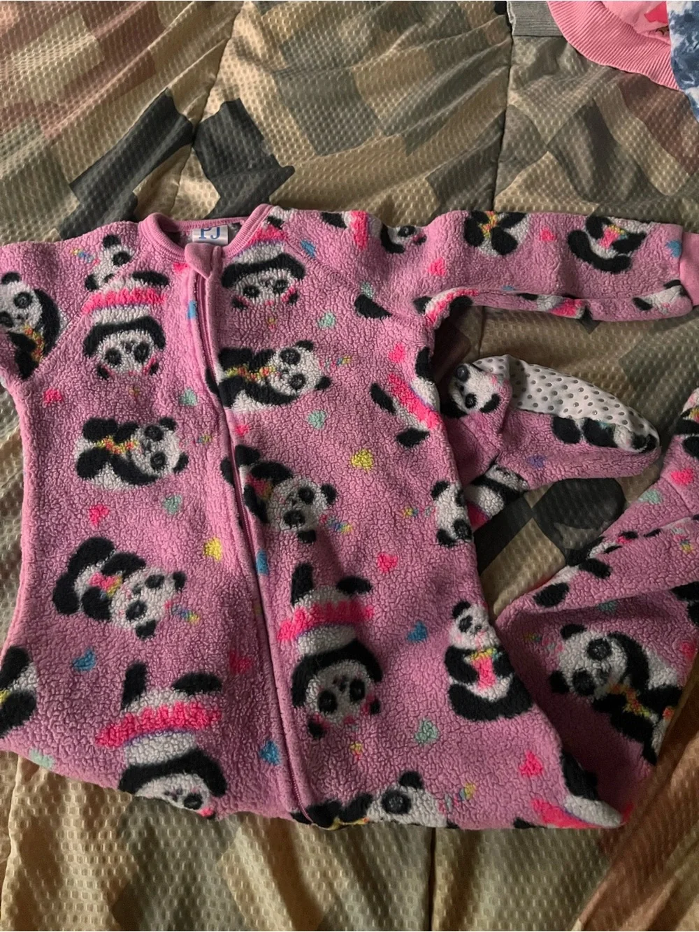 Place Pink and Black Fleece Kids Pajamas